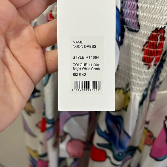 NWT Rotate Birger Christensen Noon Floral Print Cutout Puff Sleeve Midi Dress - Picture 10 of 11